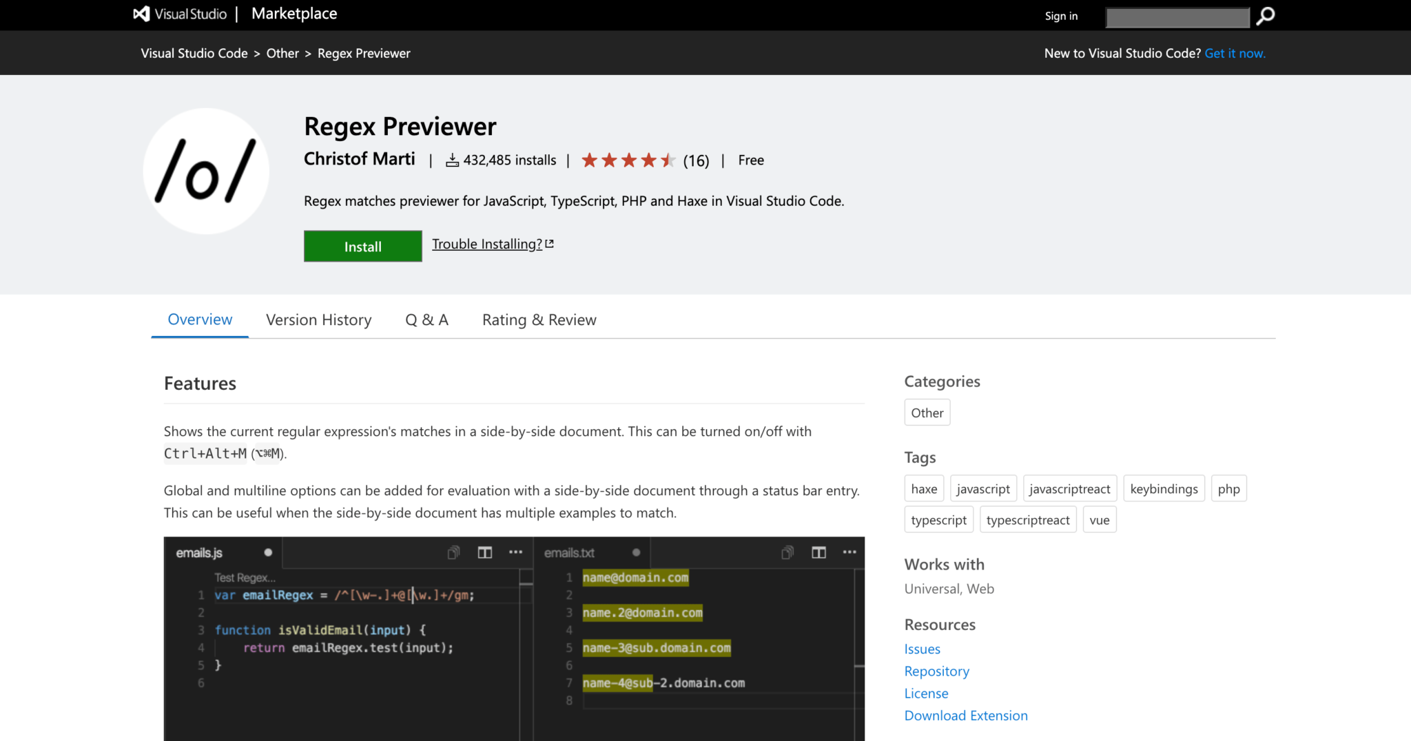 Visual Studio Code Regex Previewer Webrandum