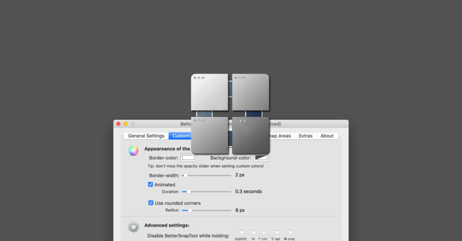 BetterSnapToolでリサイズ前のウインドウサイズを復元する方法・復元しない方法