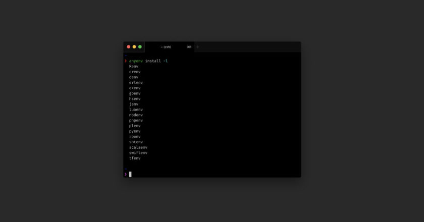 anyenvでMacで使うプログラミング言語のバージョンを管理する