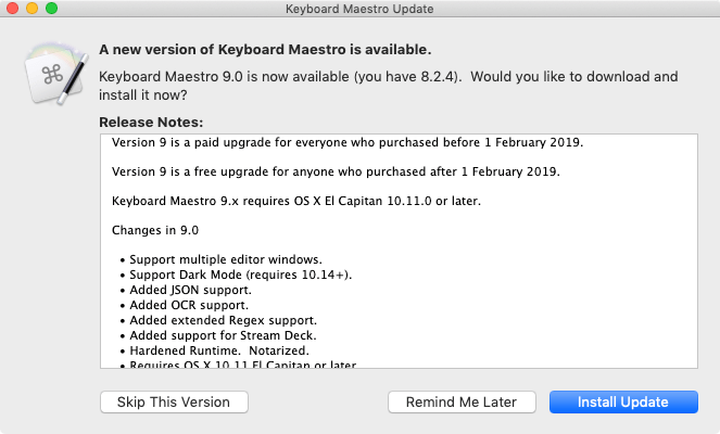 Keyboard Maestro 9.0