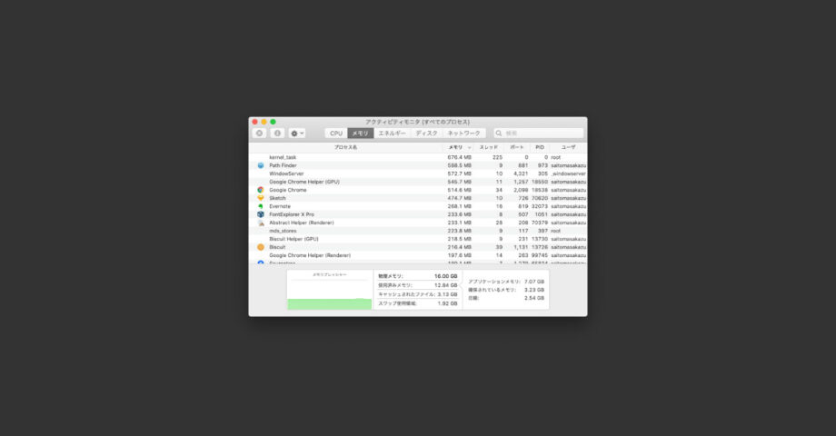 mds?kernel_task?アクティビティモニタで表示されるパッと見なにか分からないプロセス名まとめ
