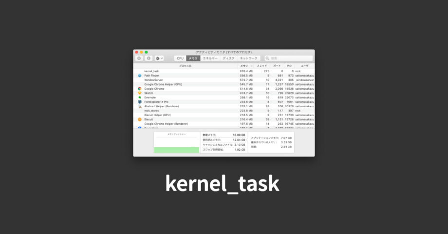 アクティビティモニタで「kernel_task」の暴走を落ち着かせるためには、CPU温度を下げる必要がある