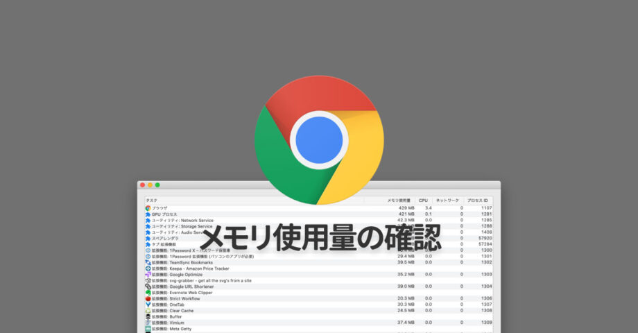 Google Chromeでメモリ使用量の多い拡張機能を調べる方法