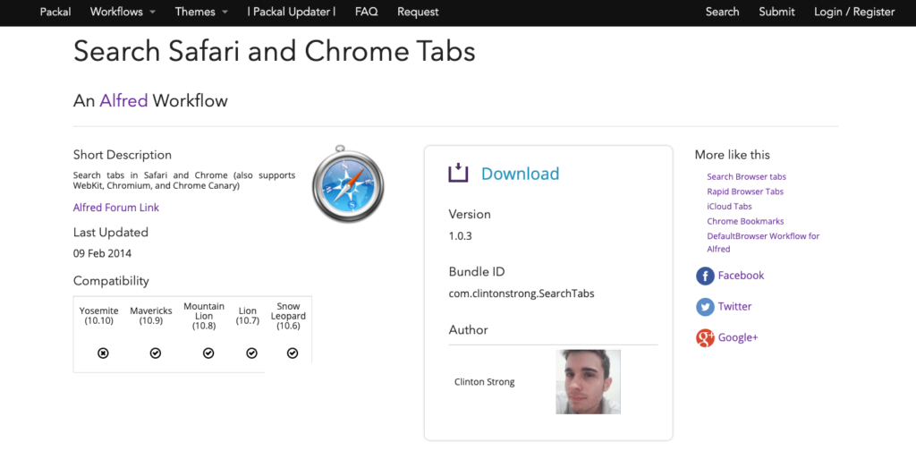 Google Chromeのタブを検索するAlfred Workflowの「Search Safari and Chrome Tabs」で、タブ移動をラクにする Webrandum