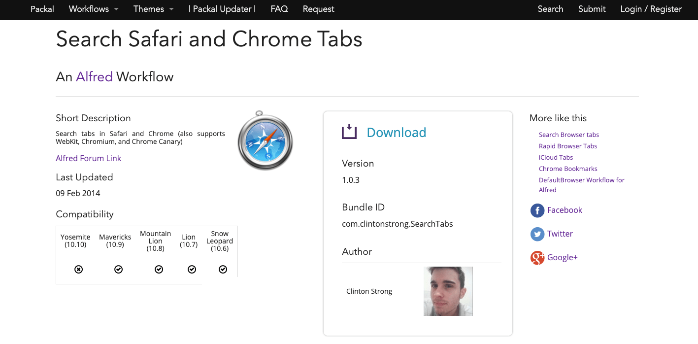「Search Safari and Chrome Tabs」のダウンロード