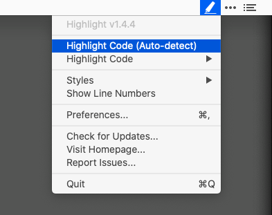 ［Highlight Code (Auto-detect)］