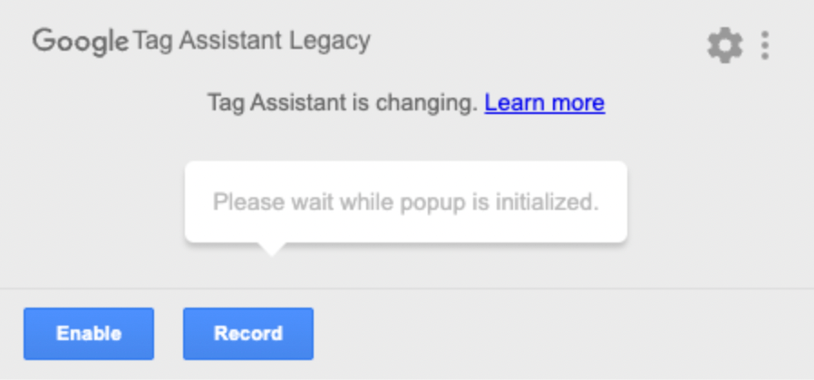 Google Tag Assistantのパネル表示