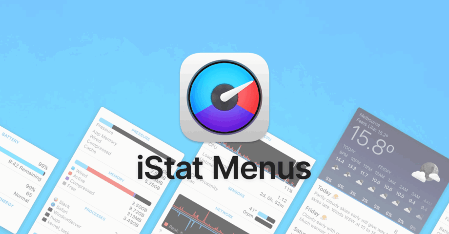 MacでCPUやメモリ・ネットワークなどの状態をメニューバーに表示させる「iStat Menus」