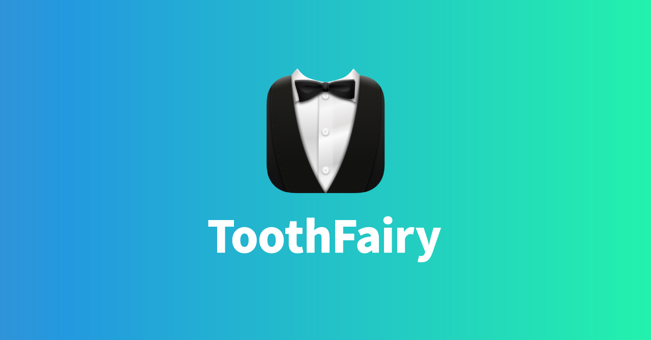 Bartender 4のShow for Updates機能を使って、AirPodsに接続しているときだけ「ToothFairy」のアイコンを表示させる