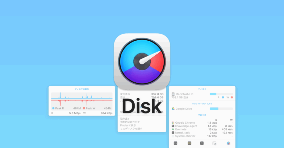 iStat Menusの「ディスク」アイコン表示と設定