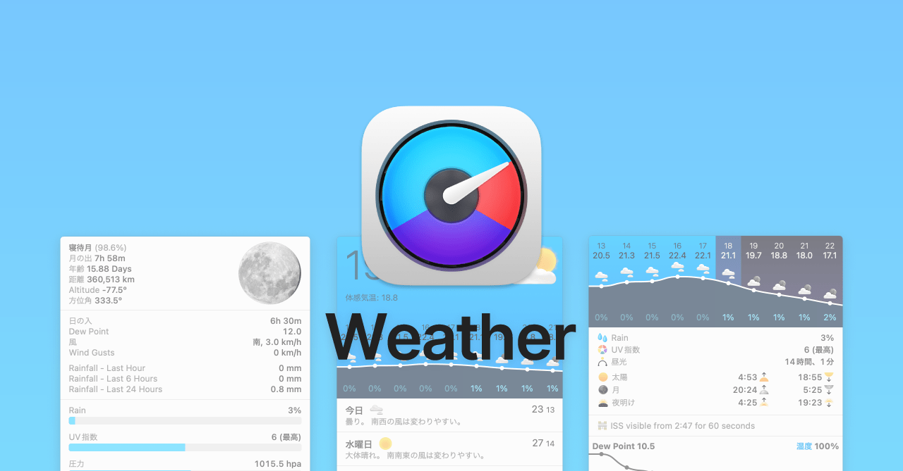 iStat Menusの「天気」アイコン表示と設定