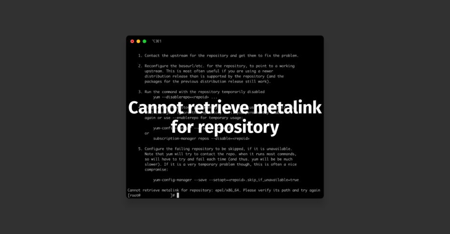 「epel-release」インストール後にyum installで「Cannot retrieve metalink for repository」と表示される場合の対処法