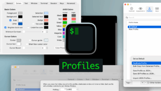 iTerm2で複数の設定を管理して、プロファイルごとに見た目や設定を変えられる環境設定の「Profiles」タブ