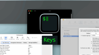 iTerm2でキーボードを使った操作を設定できる環境設定の「Keys」タブ