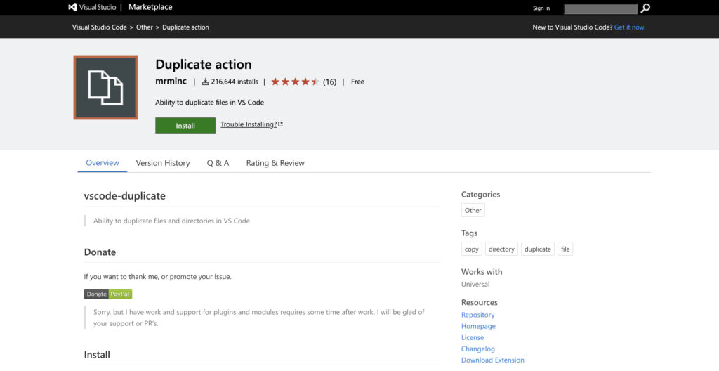 visual-studio-code-duplicate-action