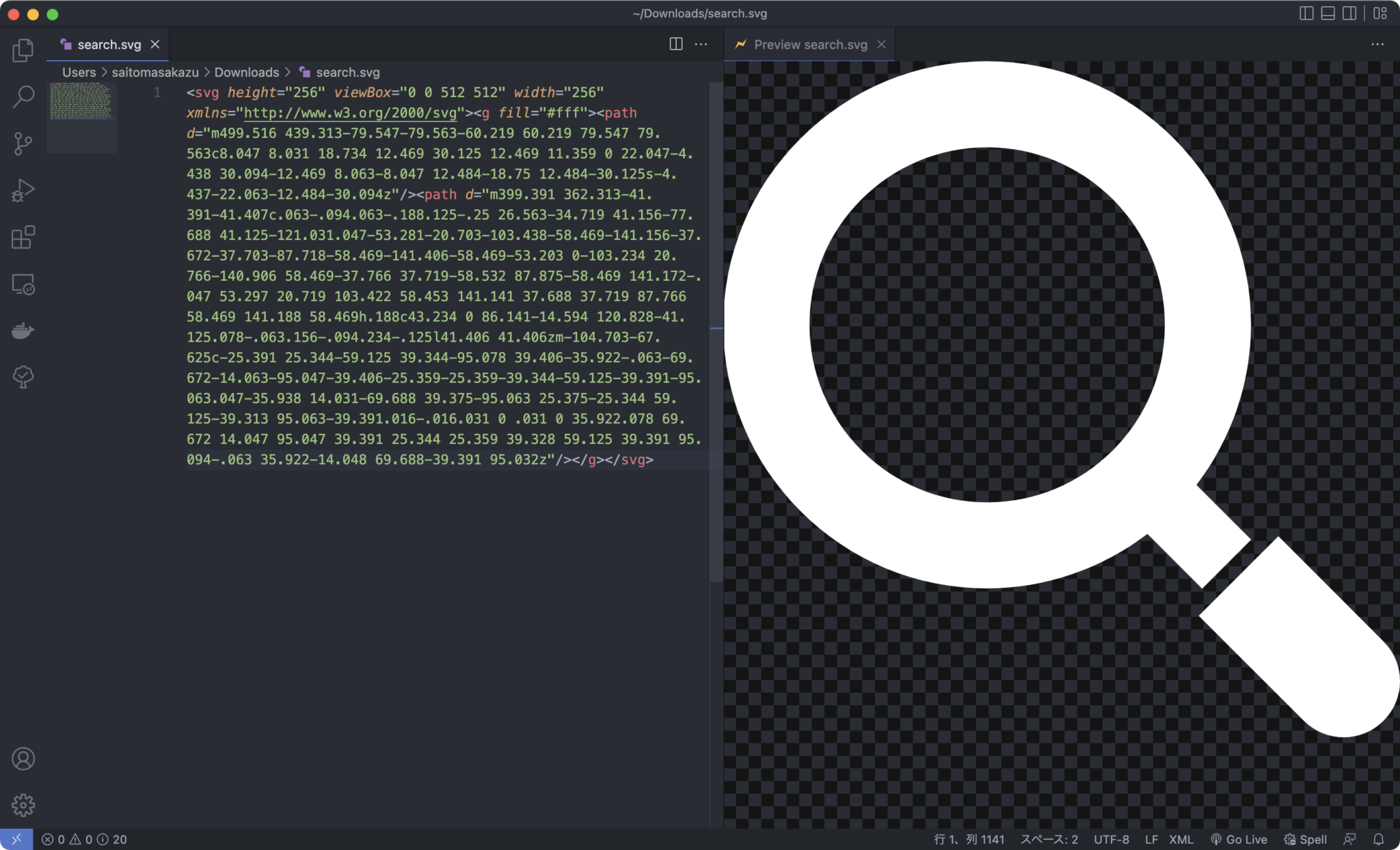 Visual Studio CodeでSVGをプレビューする拡張機能「SVG Preview」 – Webrandum
