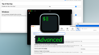 iTerm2でさらに細かい機能の設定ができる環境設定の「Advanced」タブ