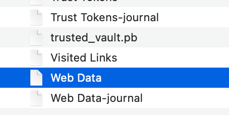 「Web Data」ファイル